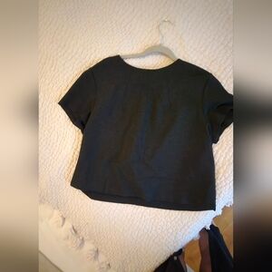 SPANX Charcoal Black Short Sleeve Top